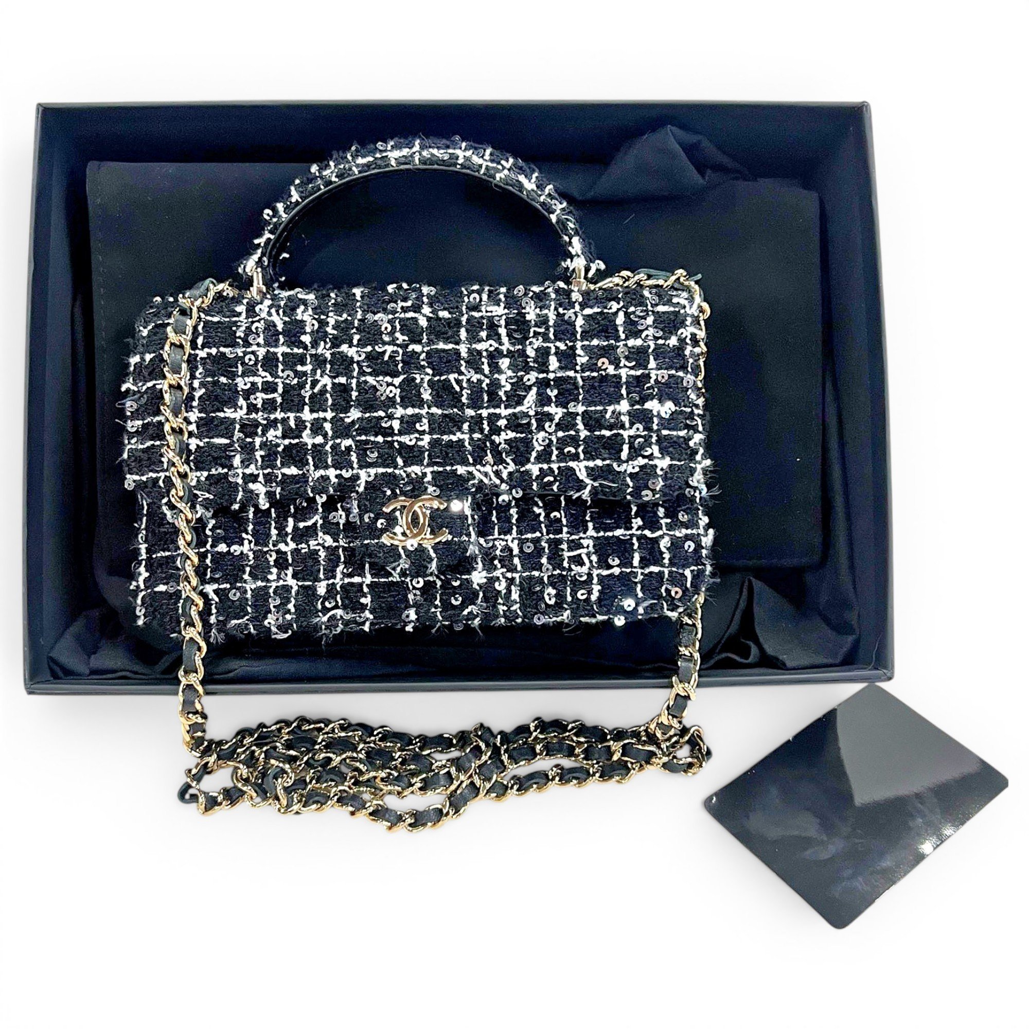 Coco Handle tweed handbag