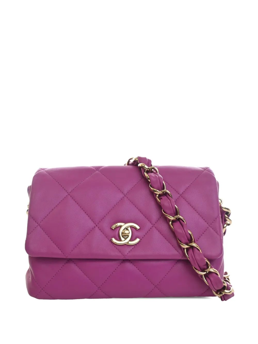 2021 Small Quilted Lambskin Logo Chain Strap Flap shoulder bag