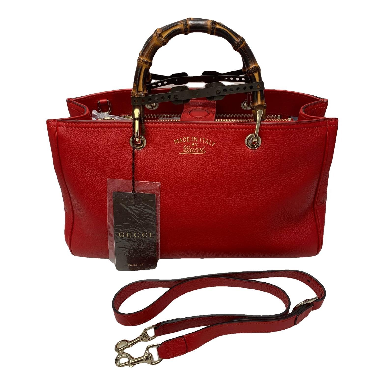 Bamboo Shopper leather bag