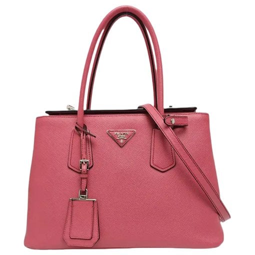 Double leather handbag