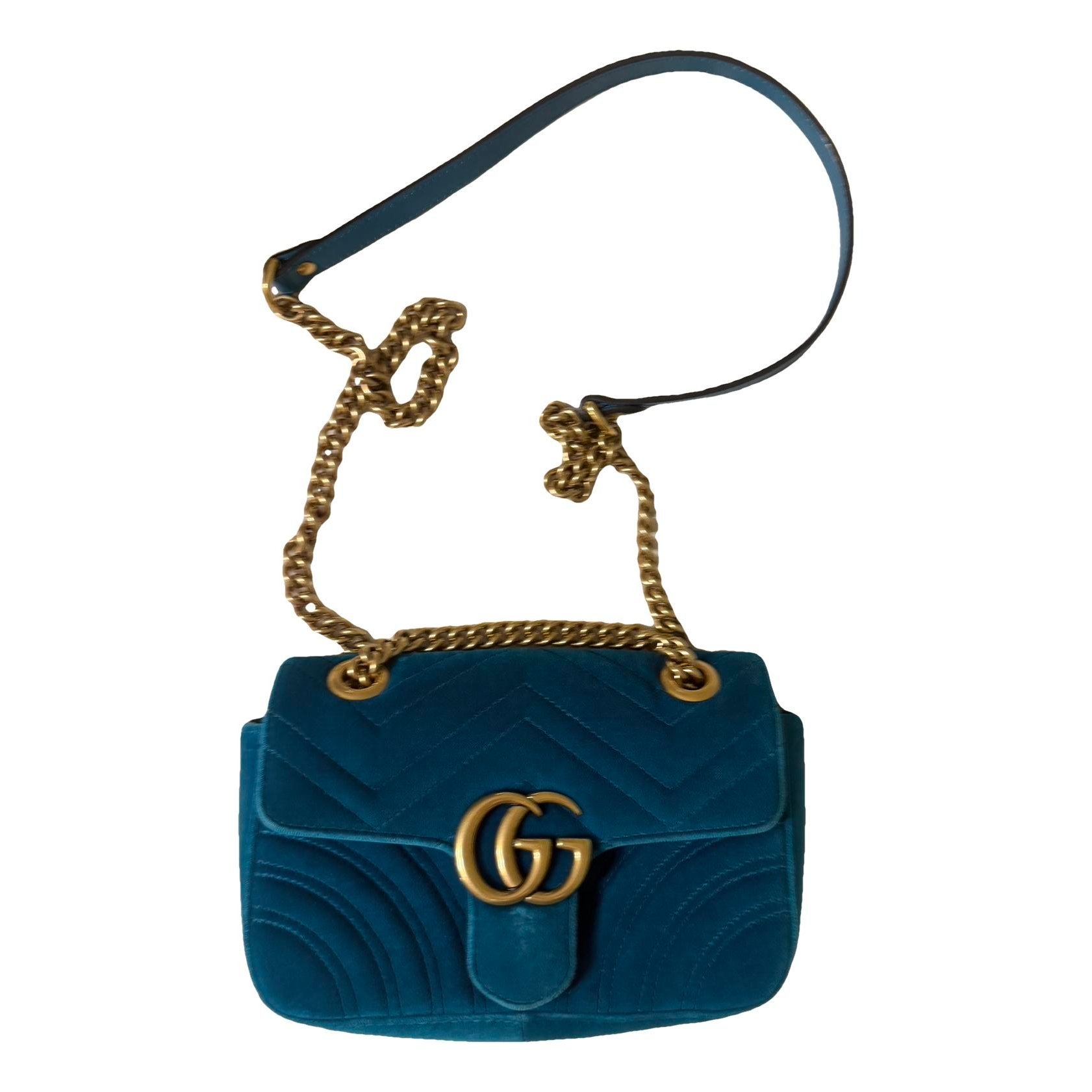 GG Marmont Chain Flap velvet crossbody bag