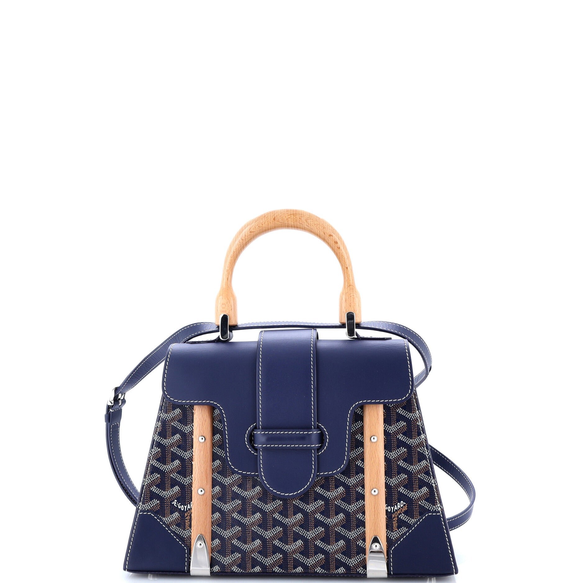 Goyard Saigon Top Handle Bag Coated Canvas with Leather PM