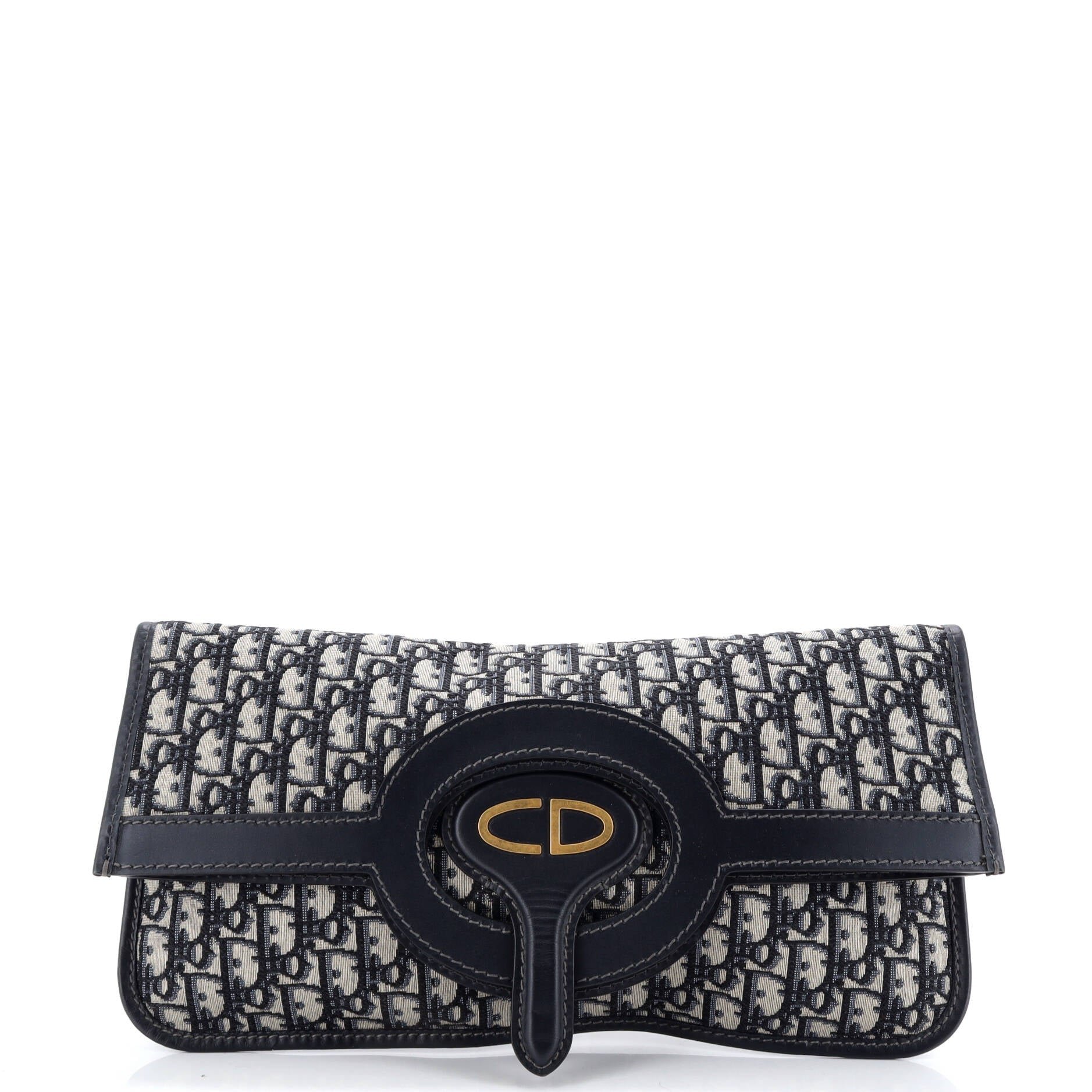Dior Fold Over Clutch Oblique Canvas