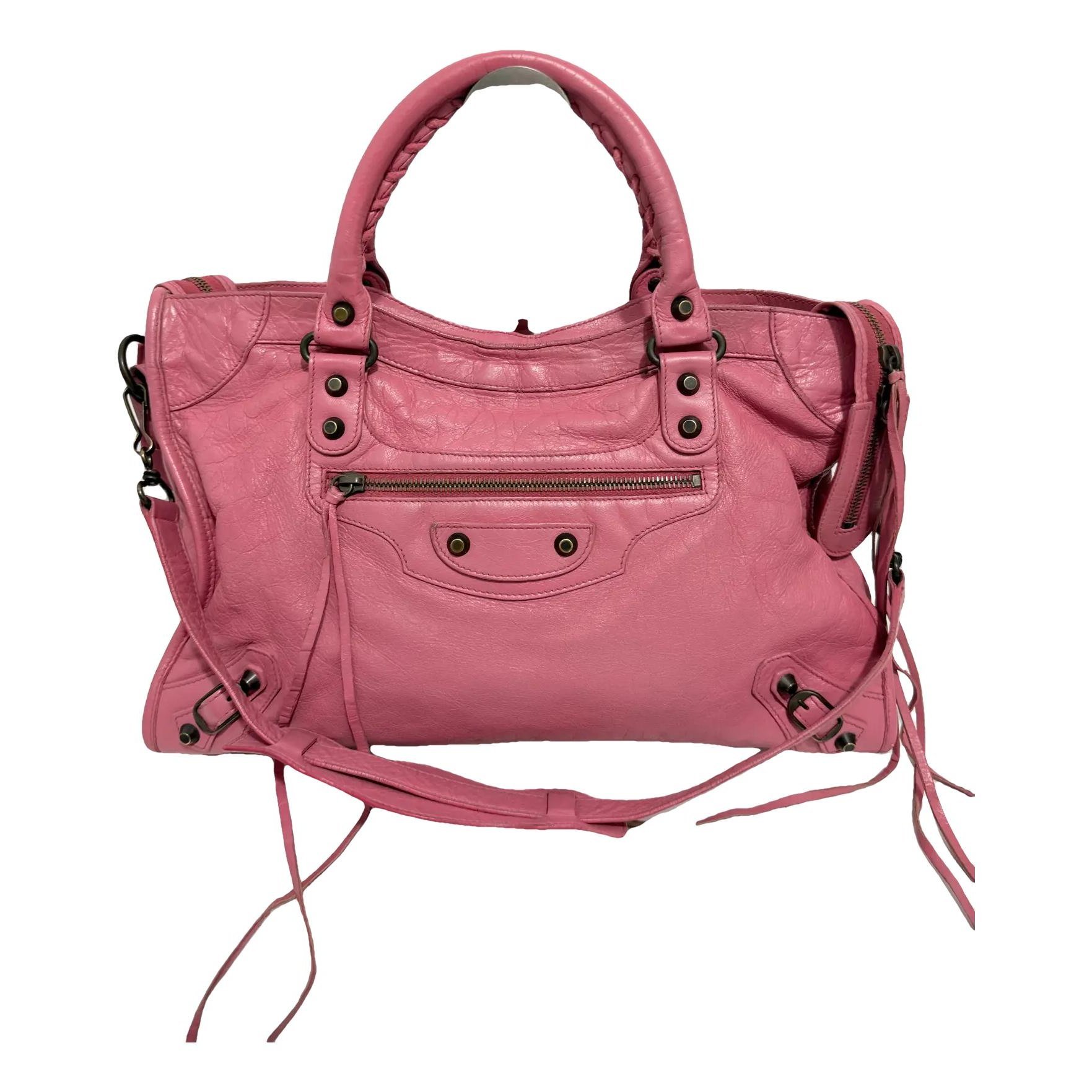 City leather handbag