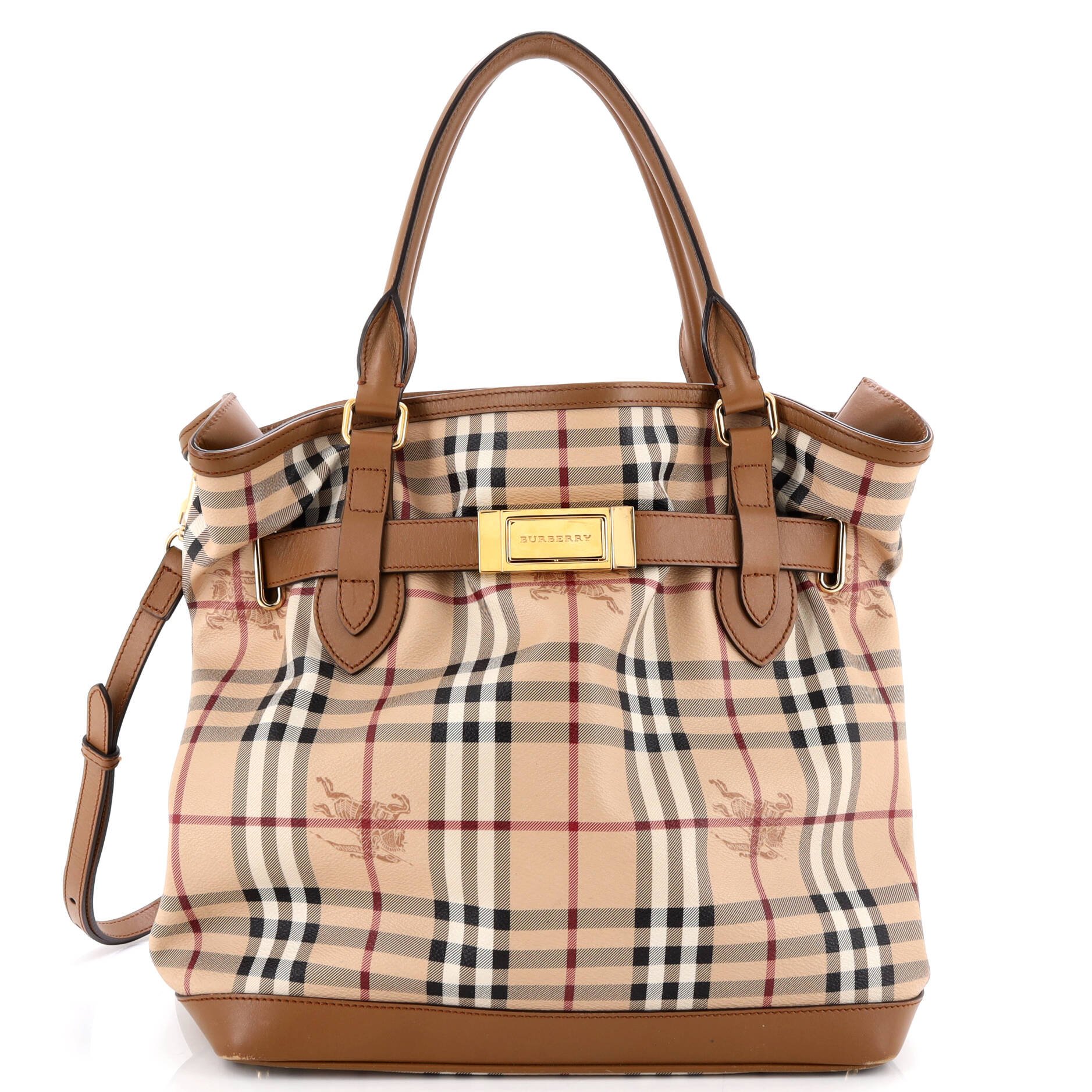 Burberry Golderton Tote Haymarket Coated Canvas Medium