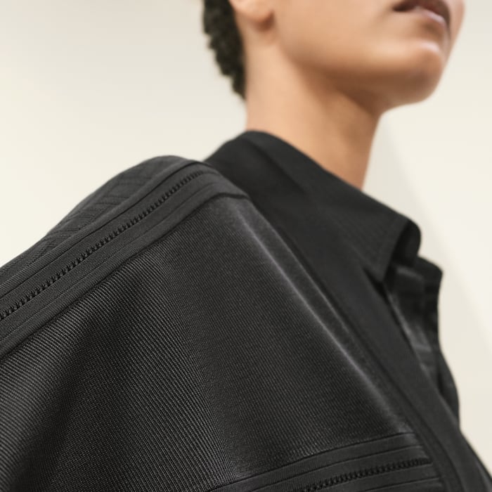 Noir "Crepe Envers Satin" Long-sleeve Twillaine Caftan Cardigan