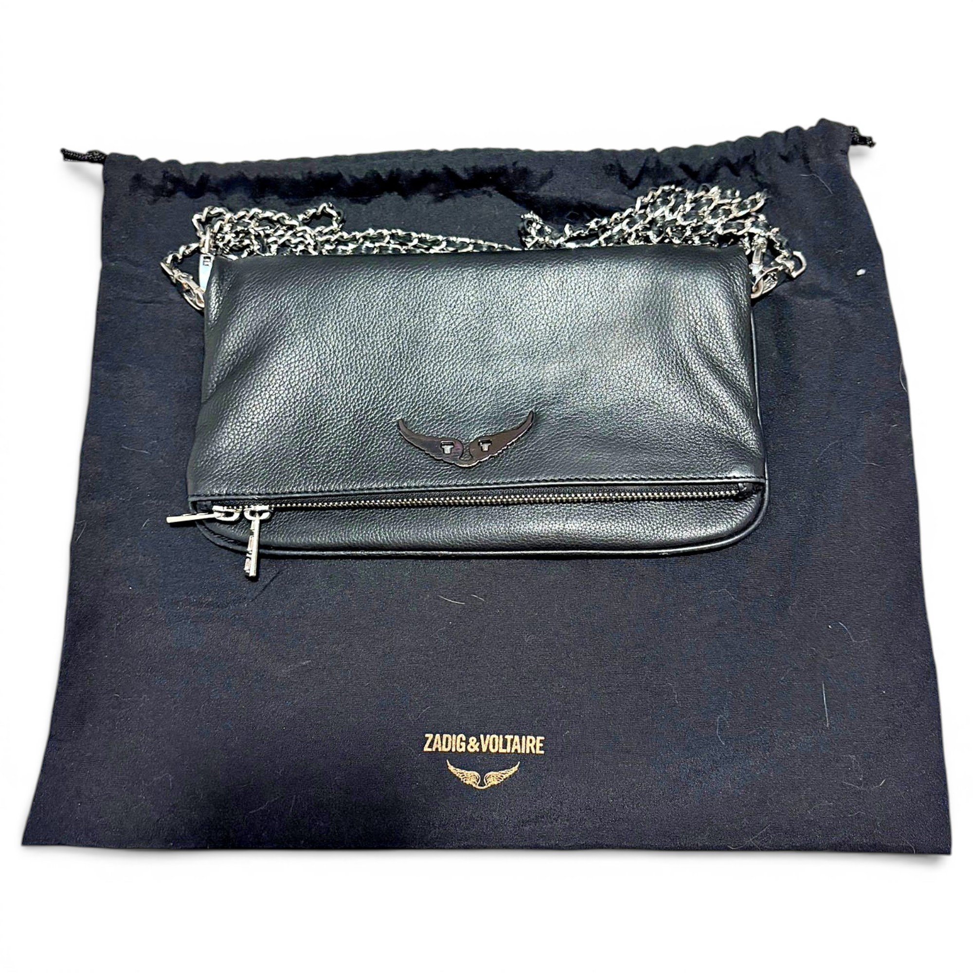 Rock leather clutch bag