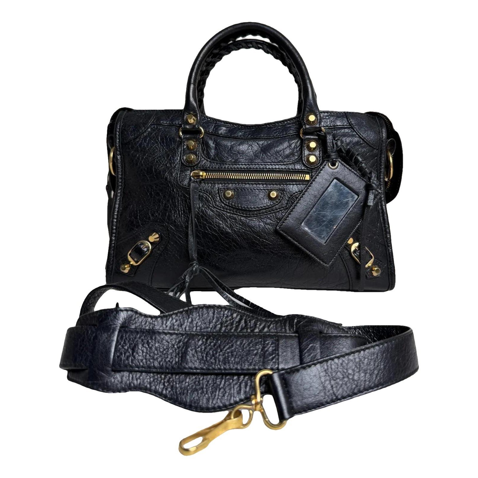City leather handbag