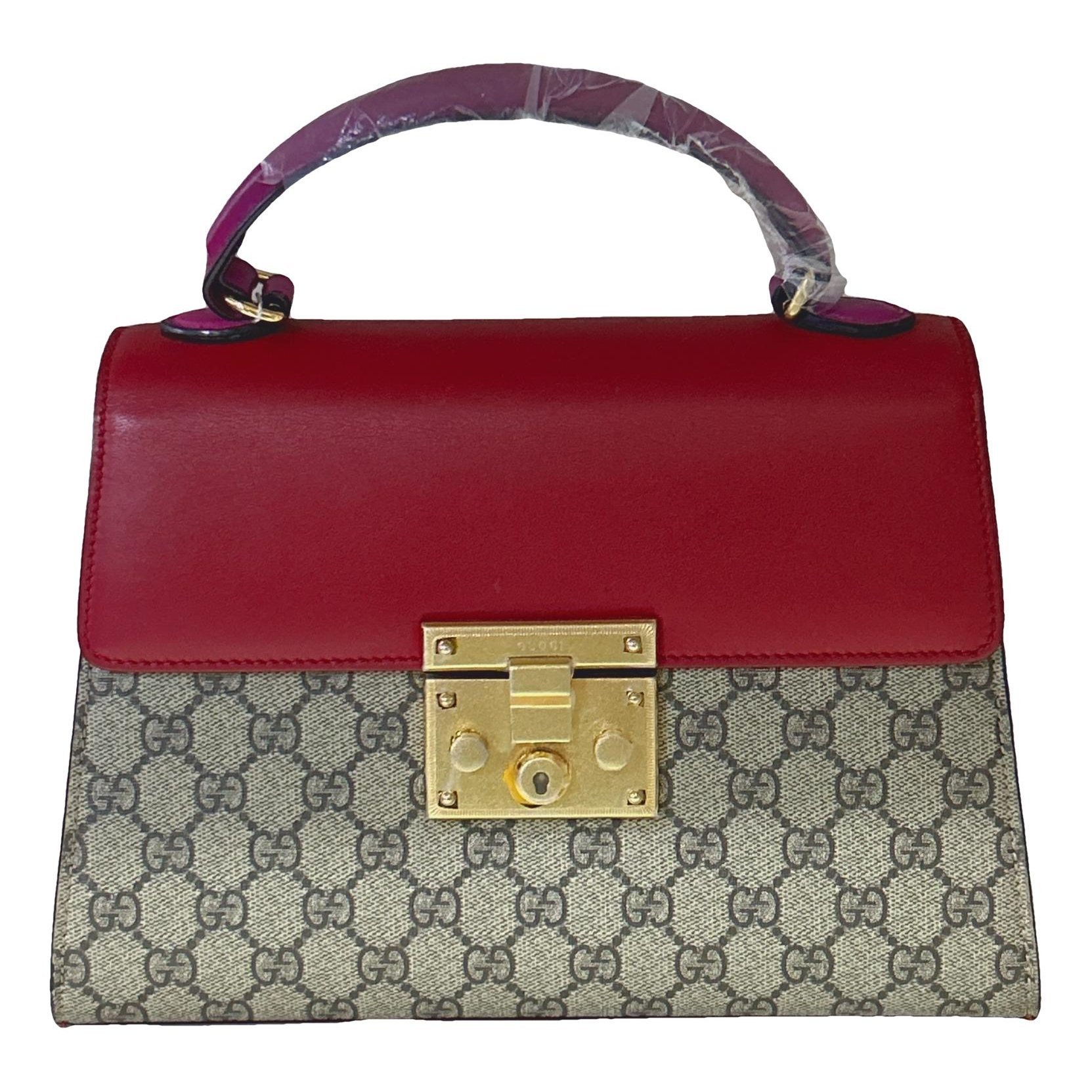 Padlock leather handbag