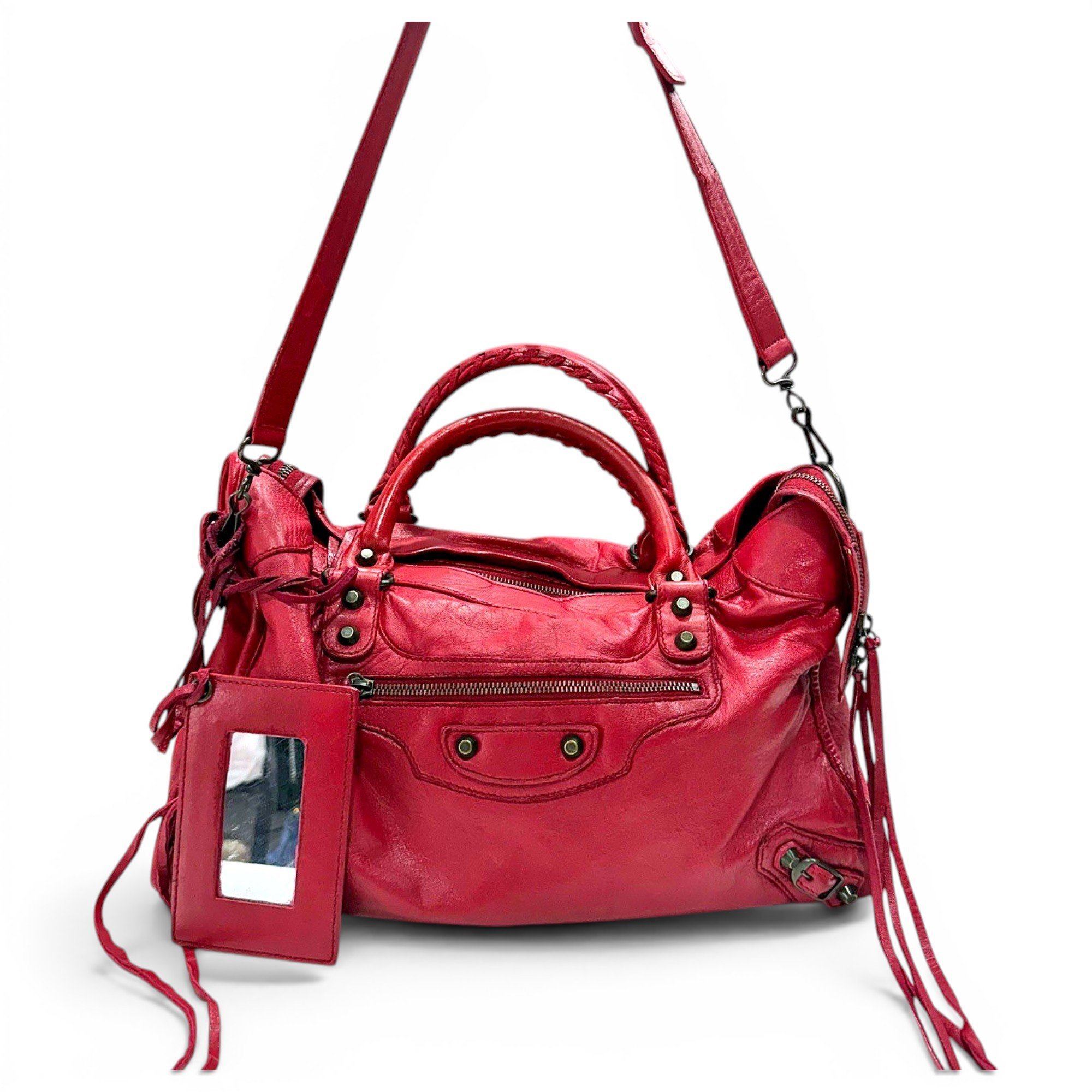 City leather handbag