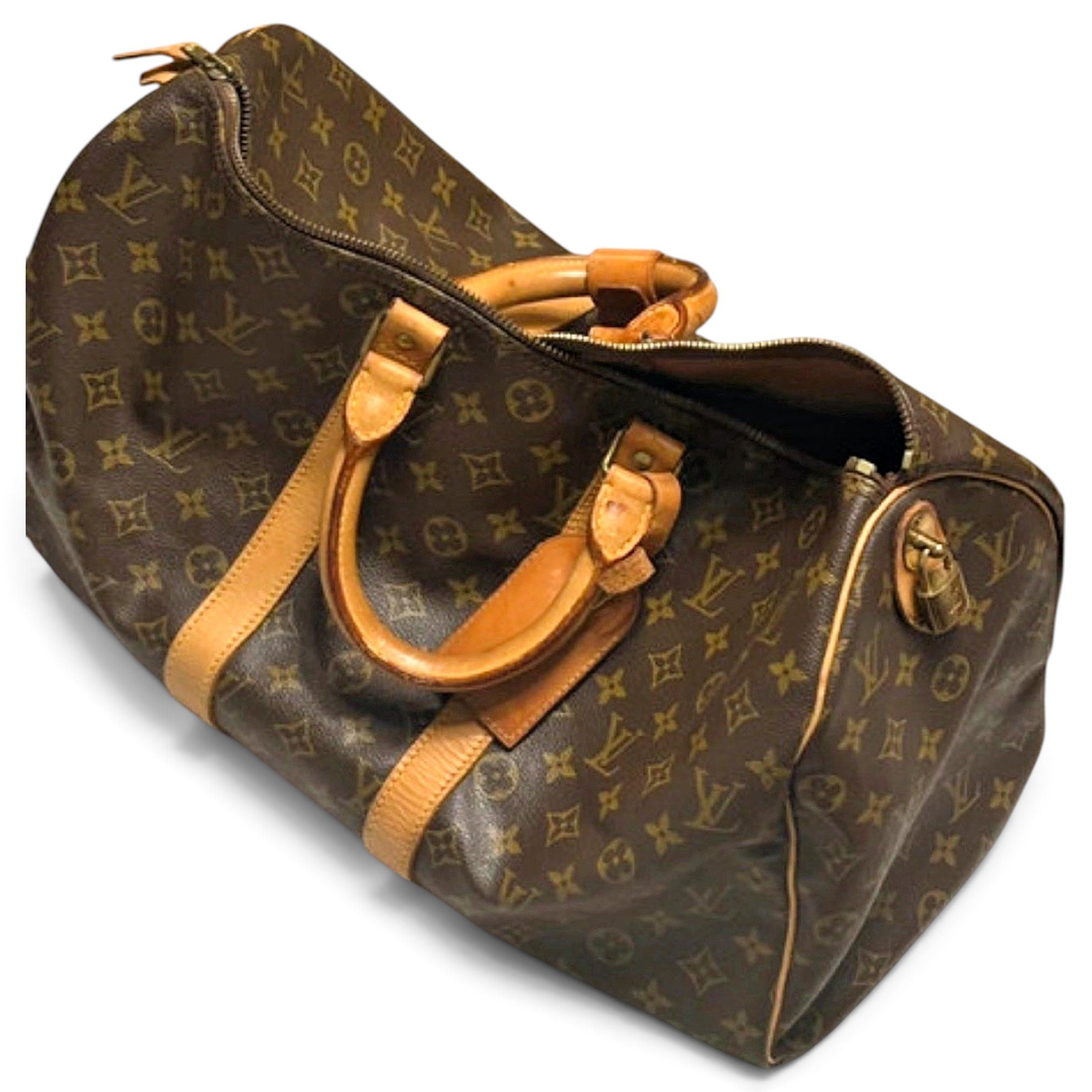 Keepall leather travel bag
