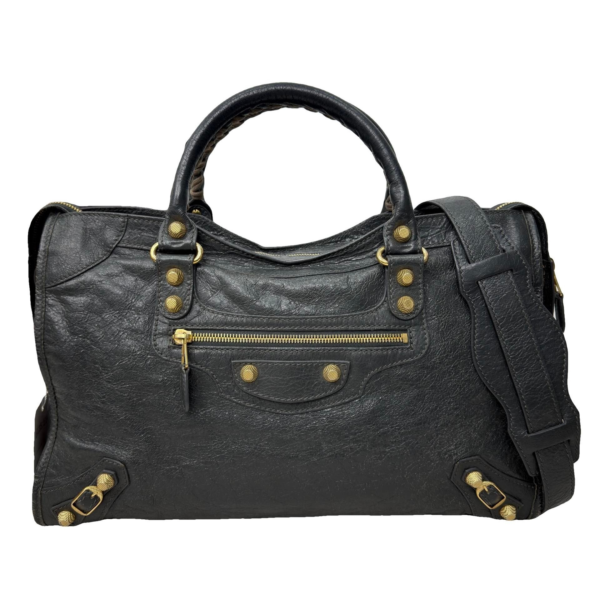 City leather handbag