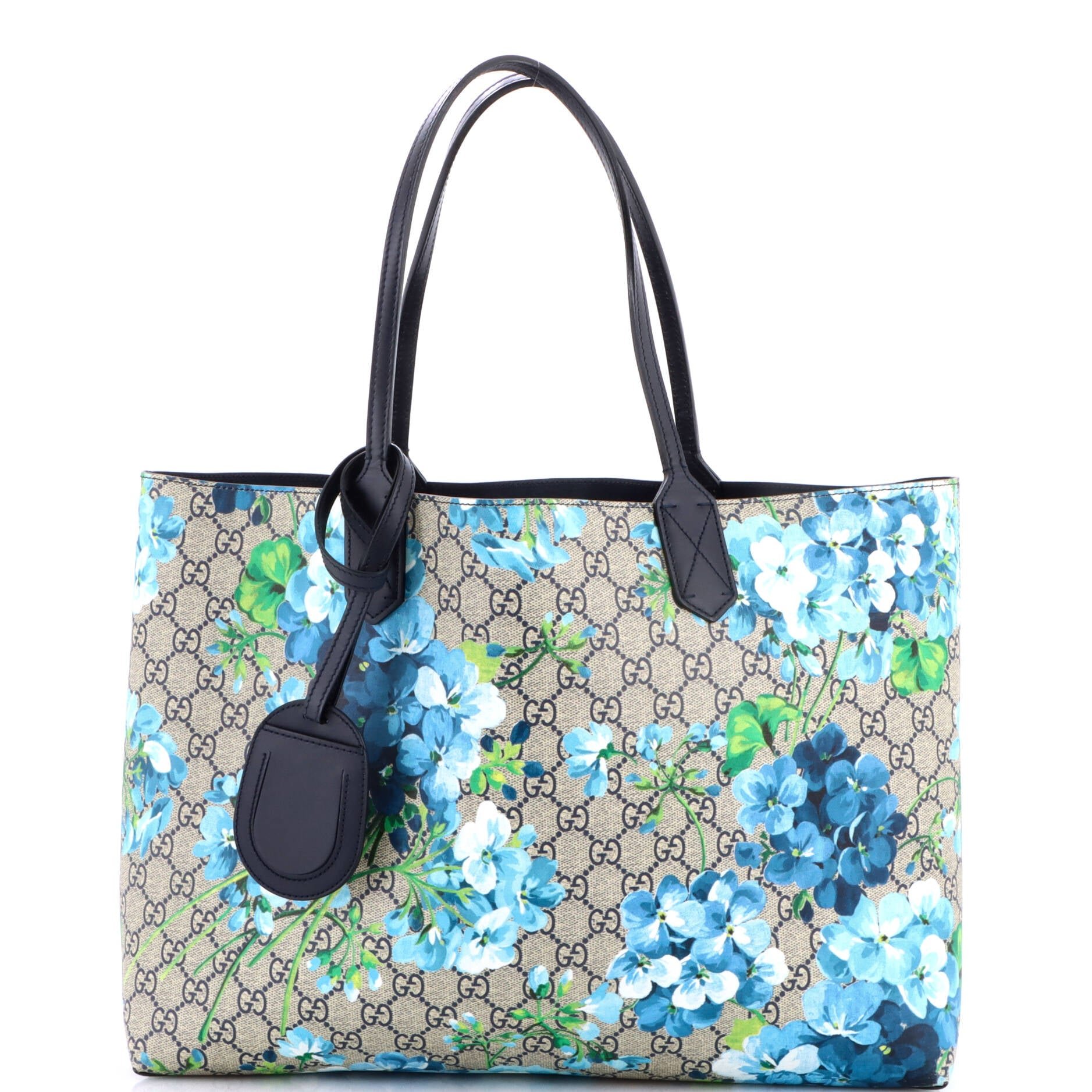 Reversible Tote Blooms GG Print Leather Medium