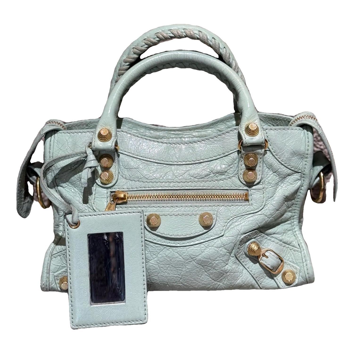 City leather handbag