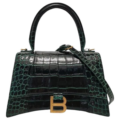 Hourglass leather handbag