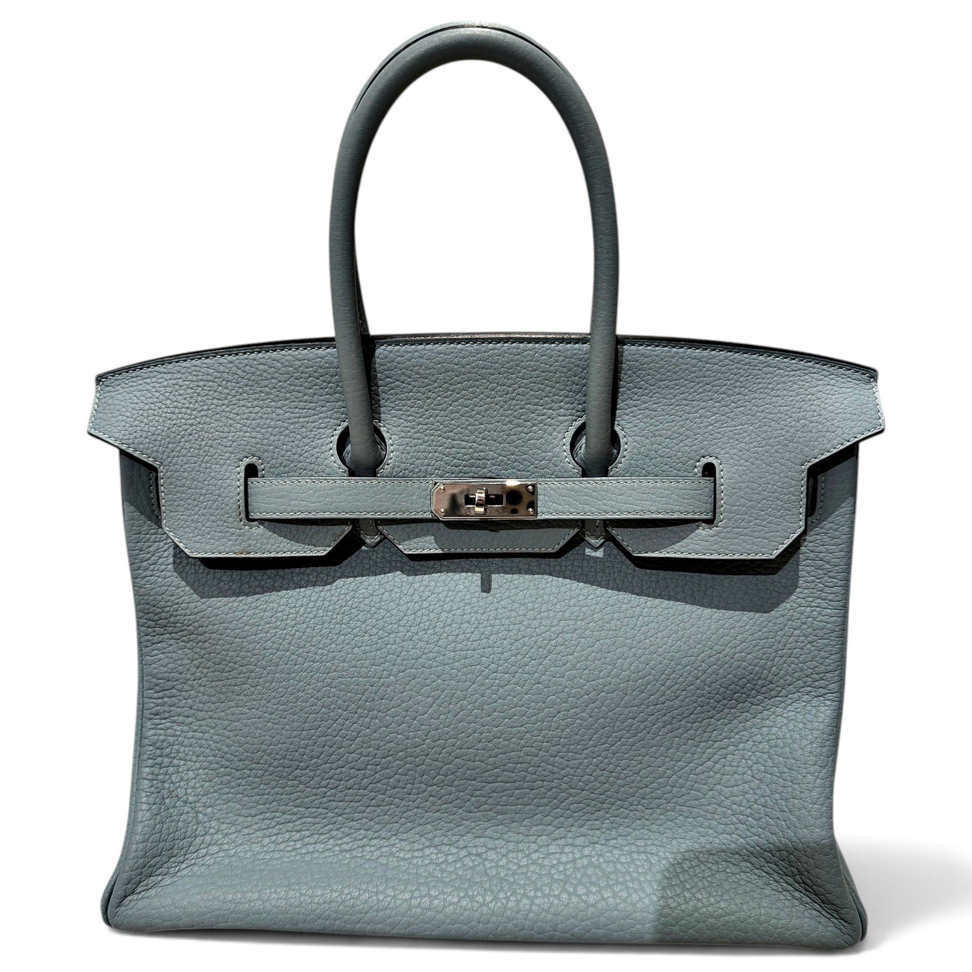 Hermes Birkin 35 Handbag Ciel Fjord Leather