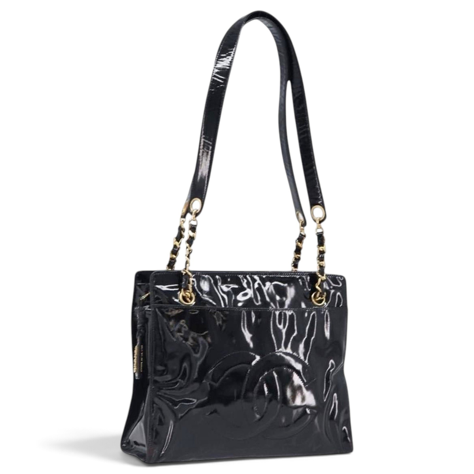 Patent leather handbag