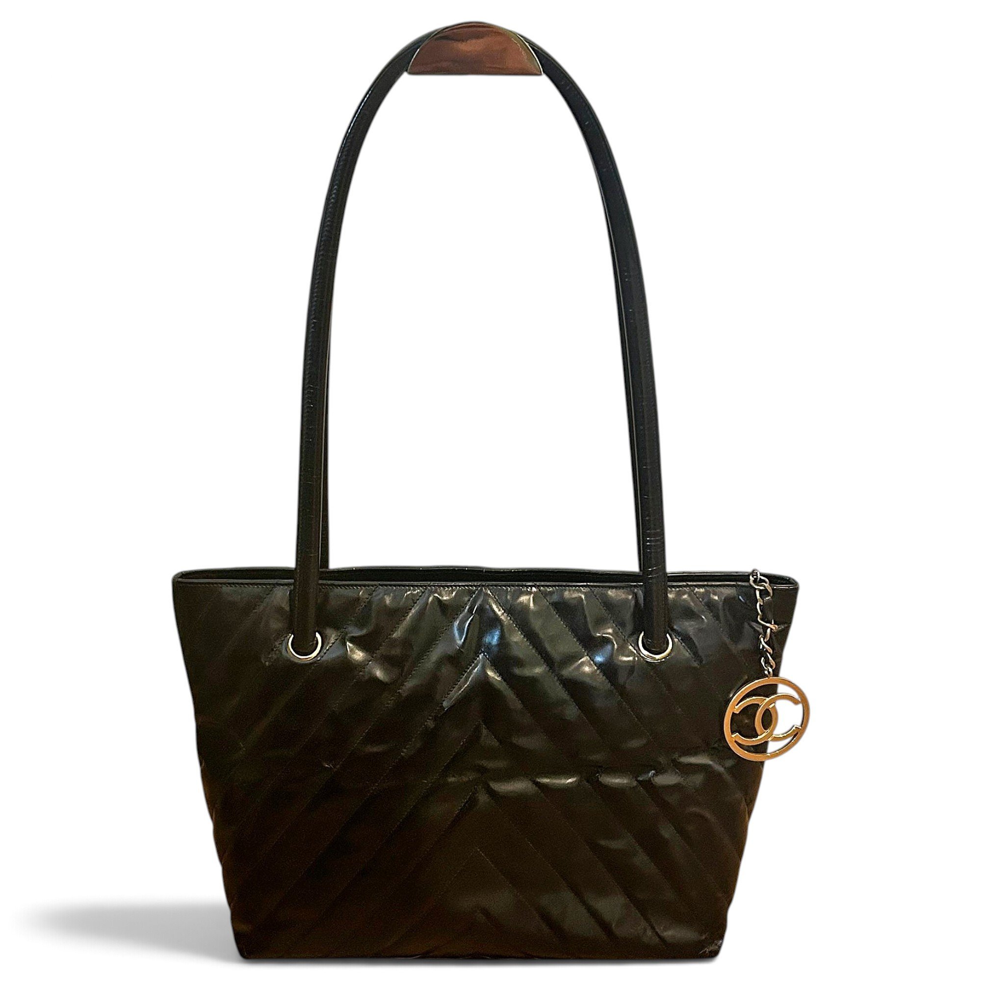 Patent leather tote