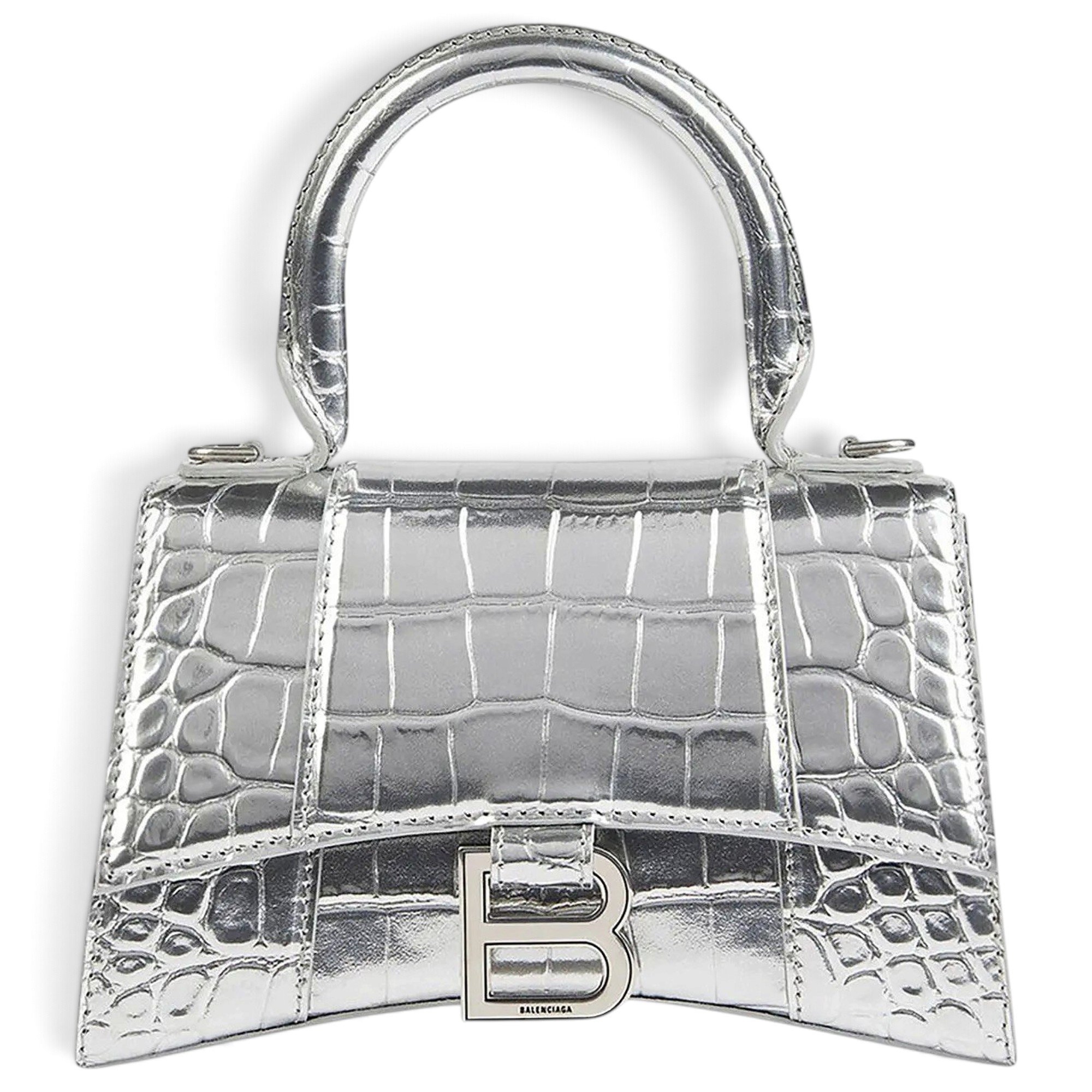 Hourglass leather handbag