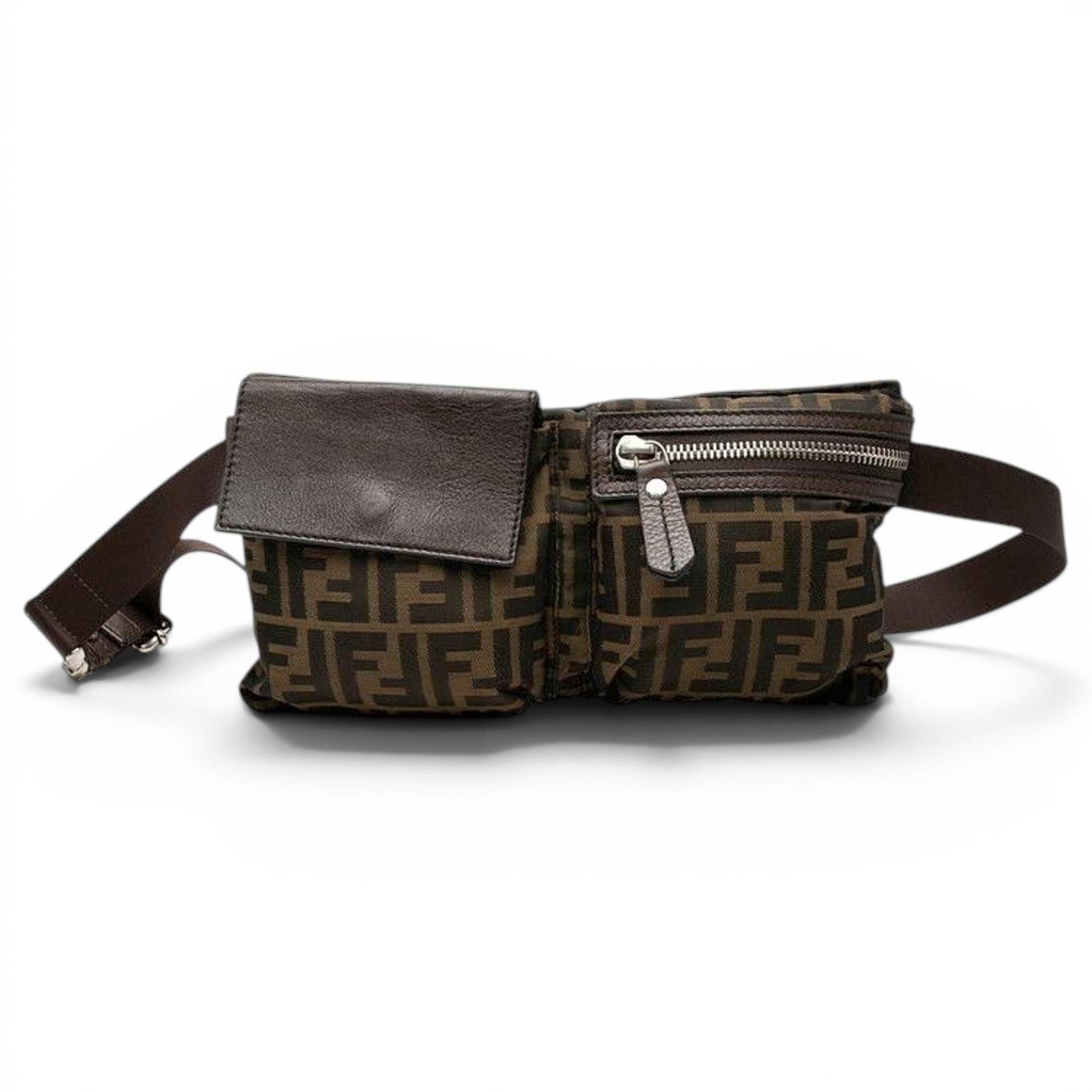 Pocket leather handbag