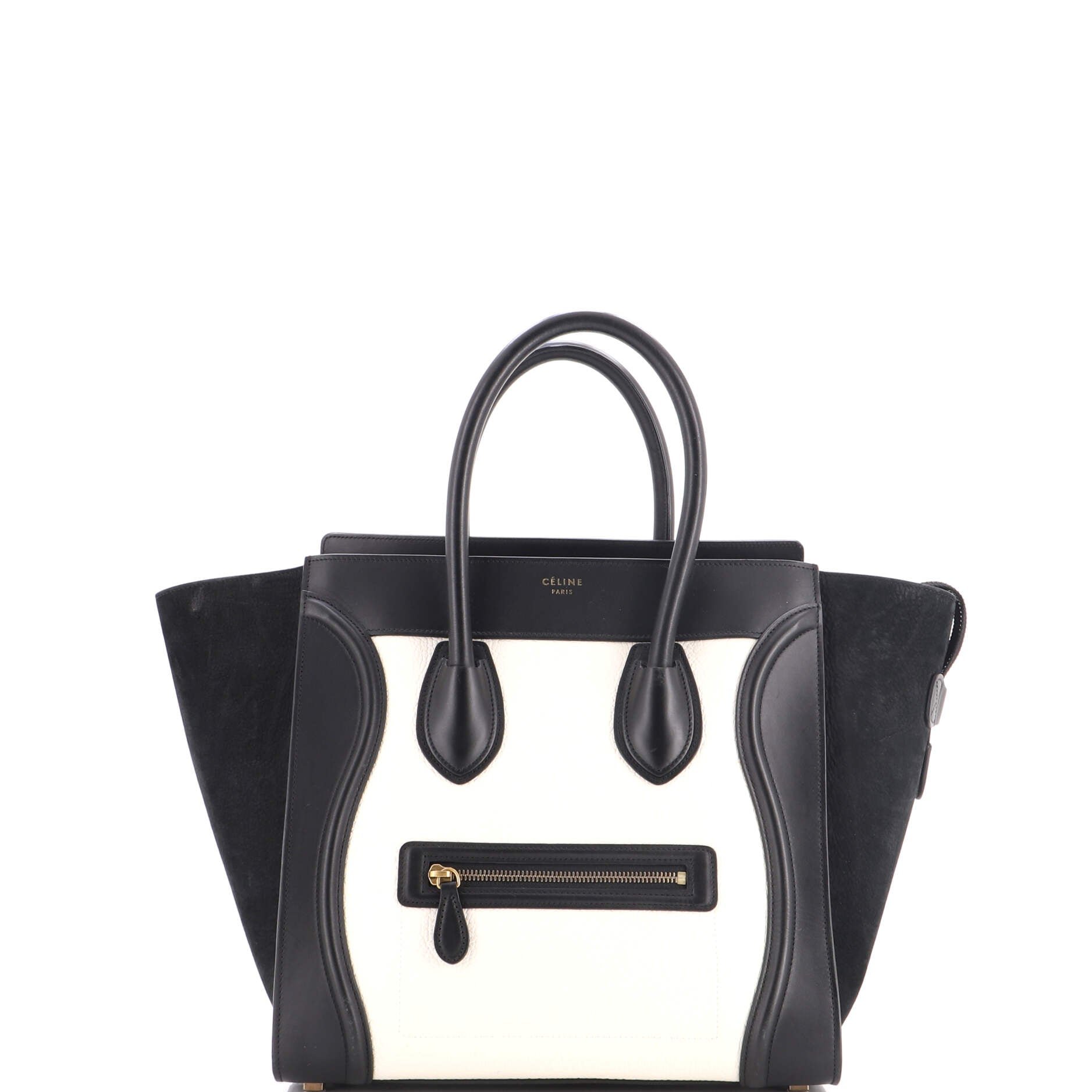 Bicolor Luggage Bag Leather Mini