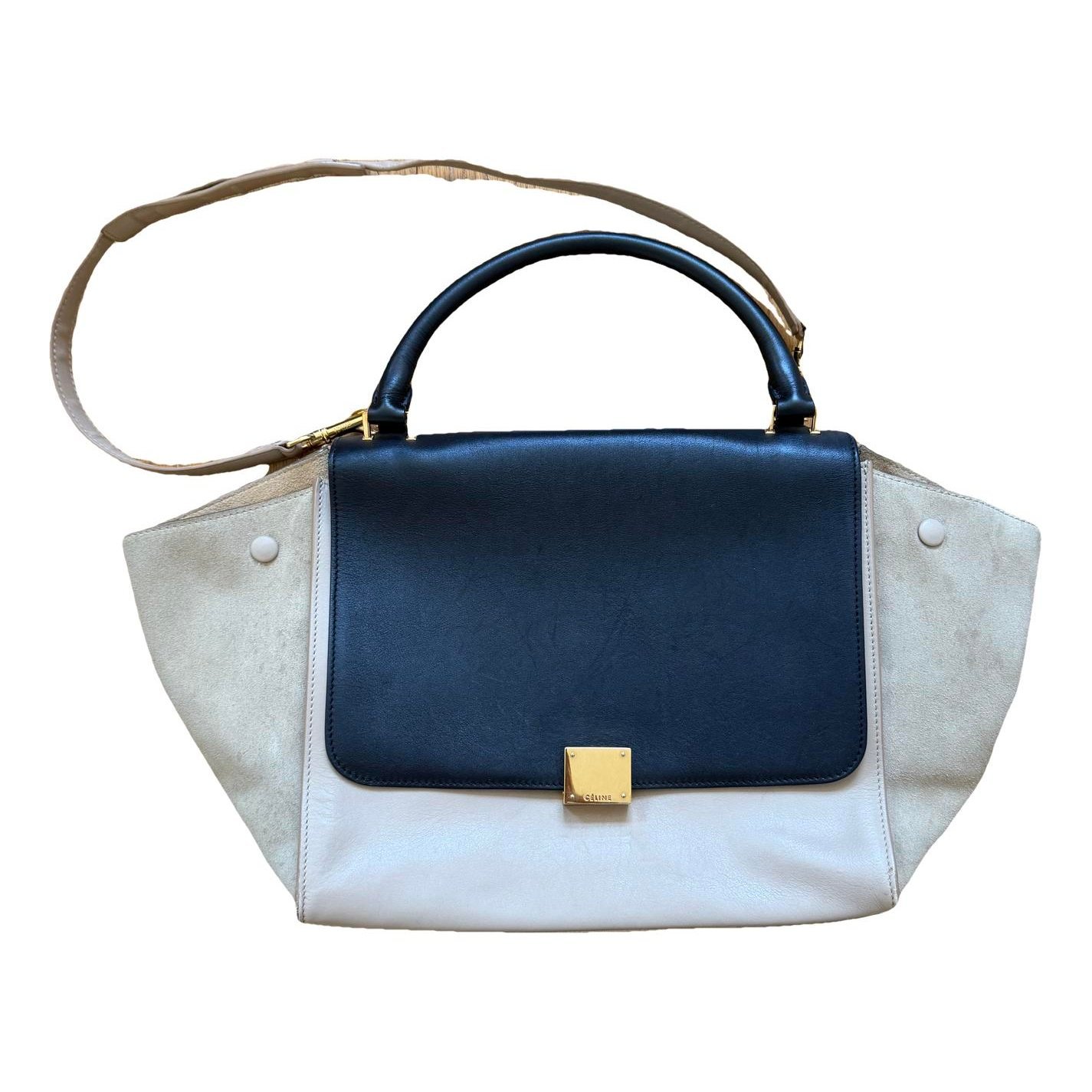 Trapèze leather handbag