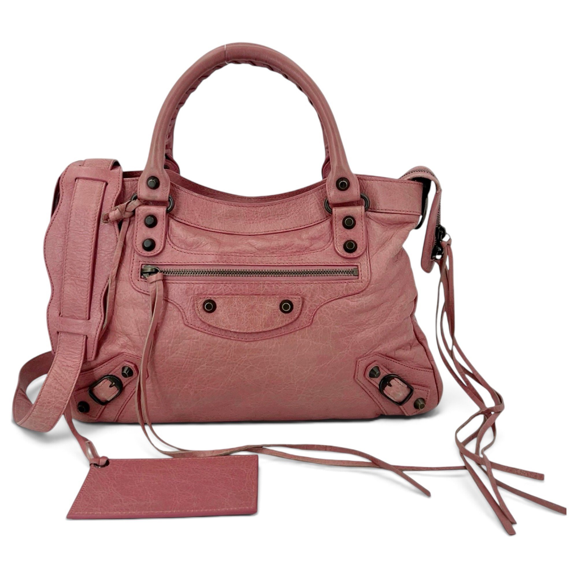 City leather handbag