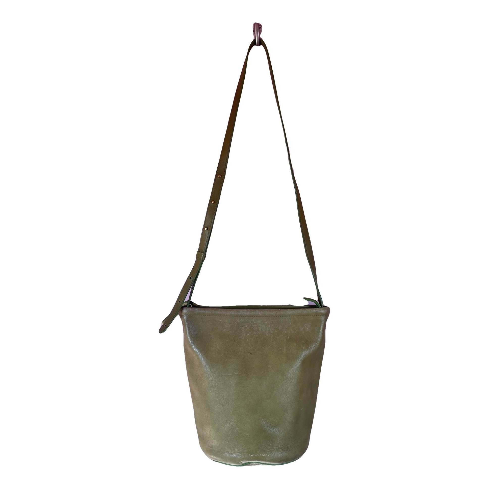 Bucket leather handbag