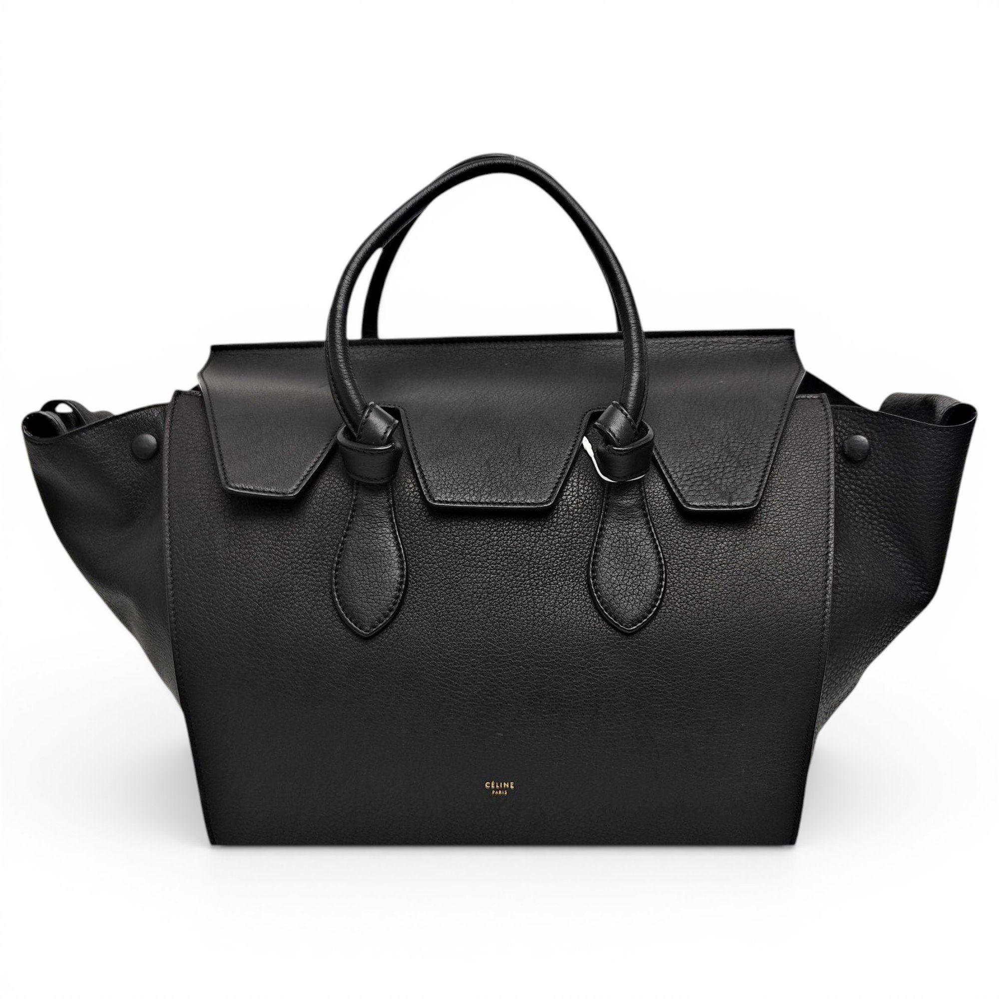 Tie leather handbag