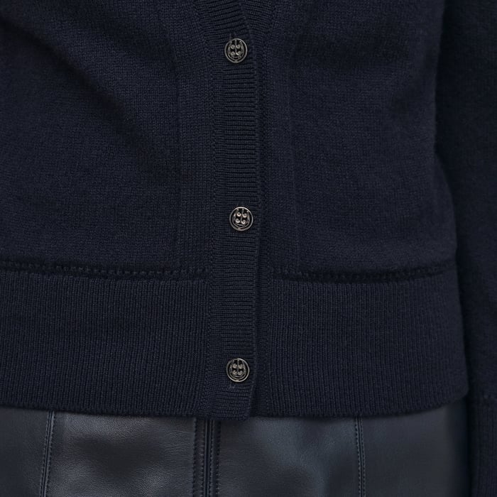 Bleu Noir "l'Enseigne Du Sellier" Buttoned Cashmere Cardigan