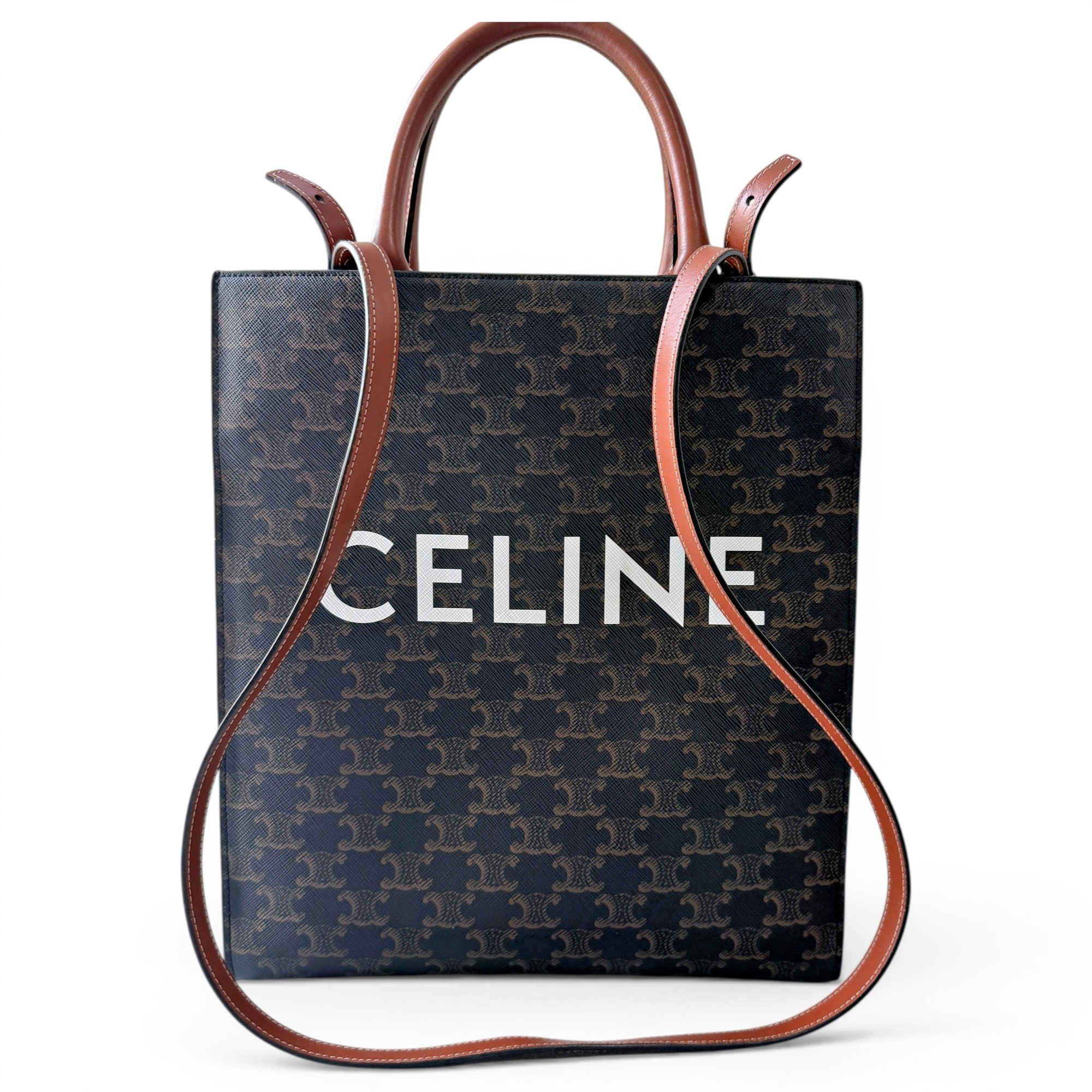 Cabas Vertical leather handbag