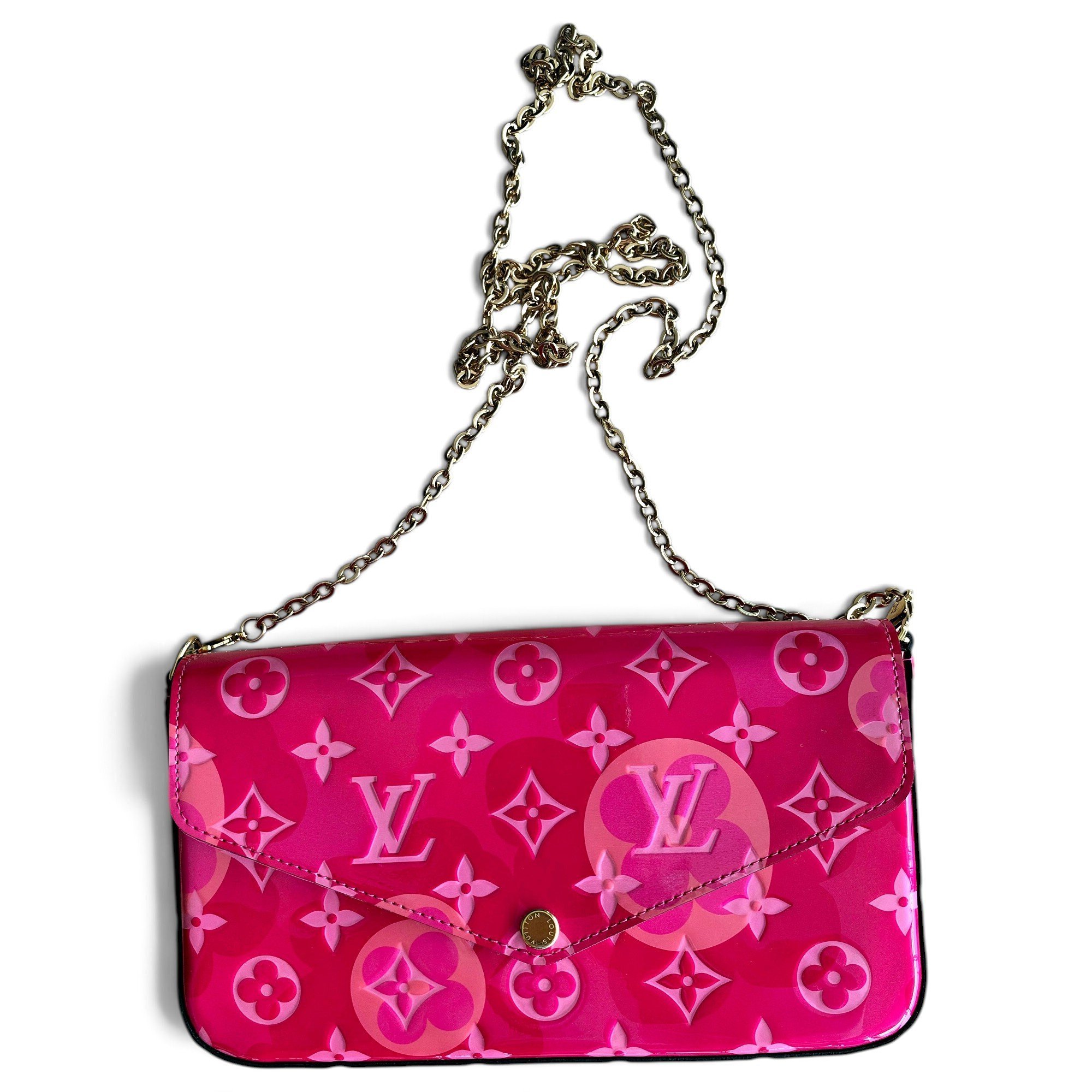 Patent leather clutch bag