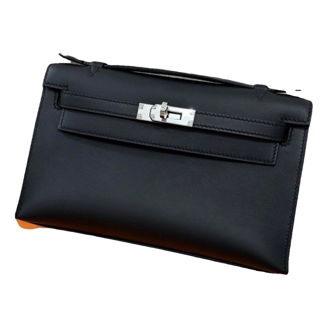 Hermes Kelly Handbag Black Swift Leather 2025