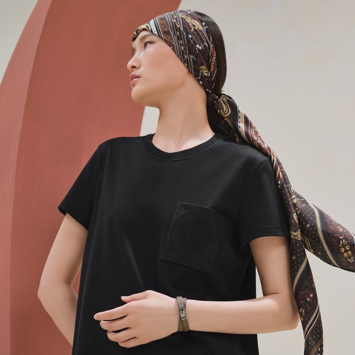 Noir Embroidered Pocket Dress