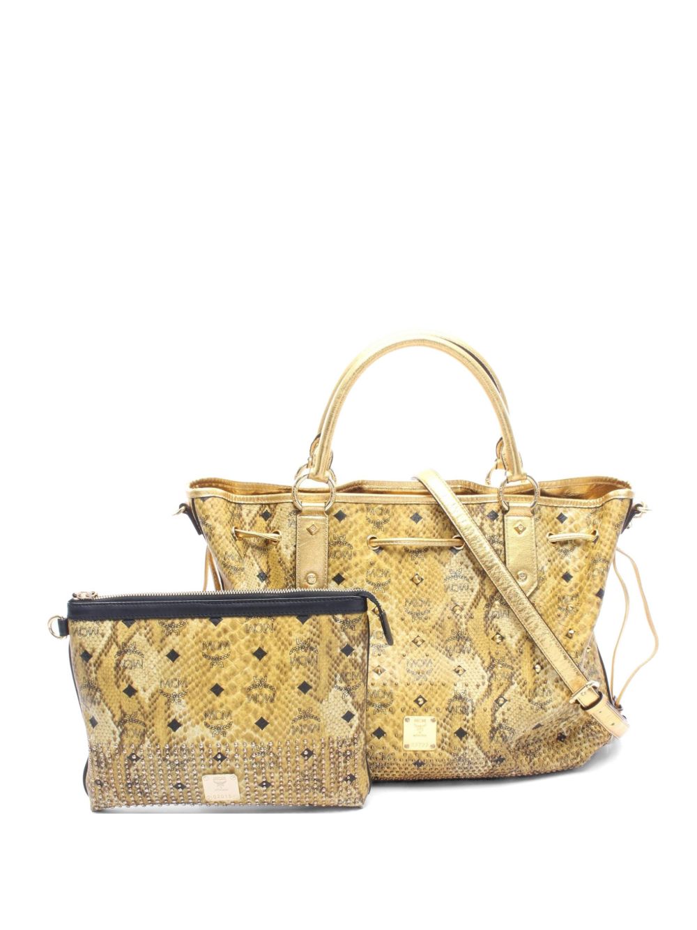 00s Visetos python-embossed tote bag