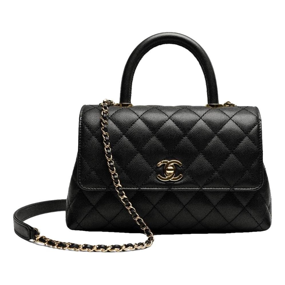 Trendy CC Top Handle leather handbag
