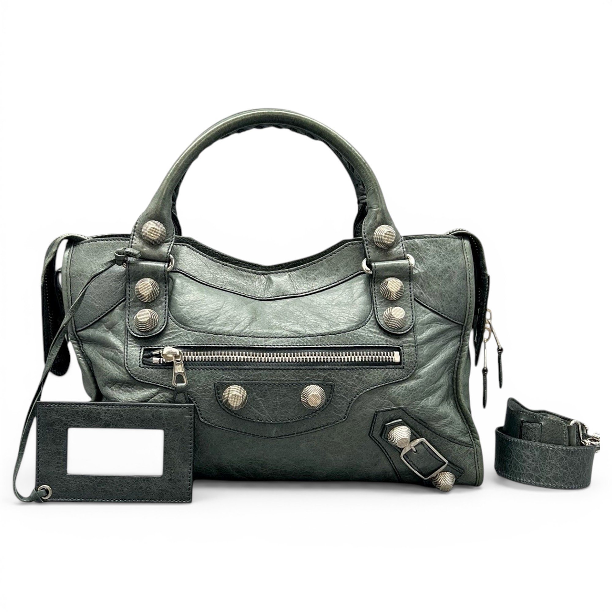 City leather handbag