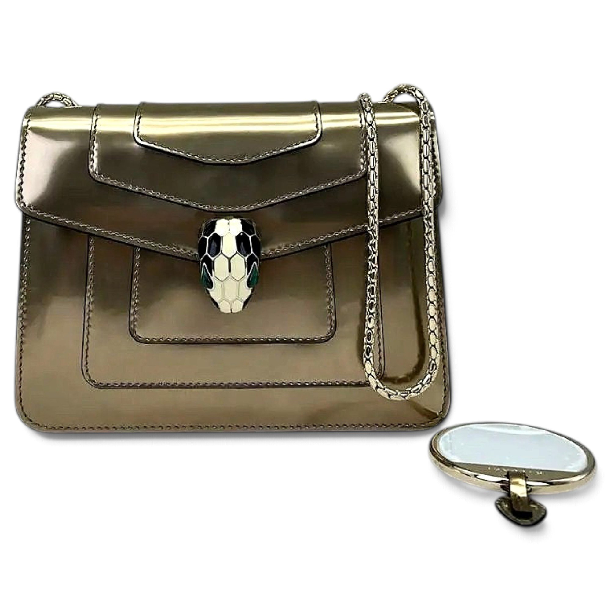 Serpenti patent leather handbag