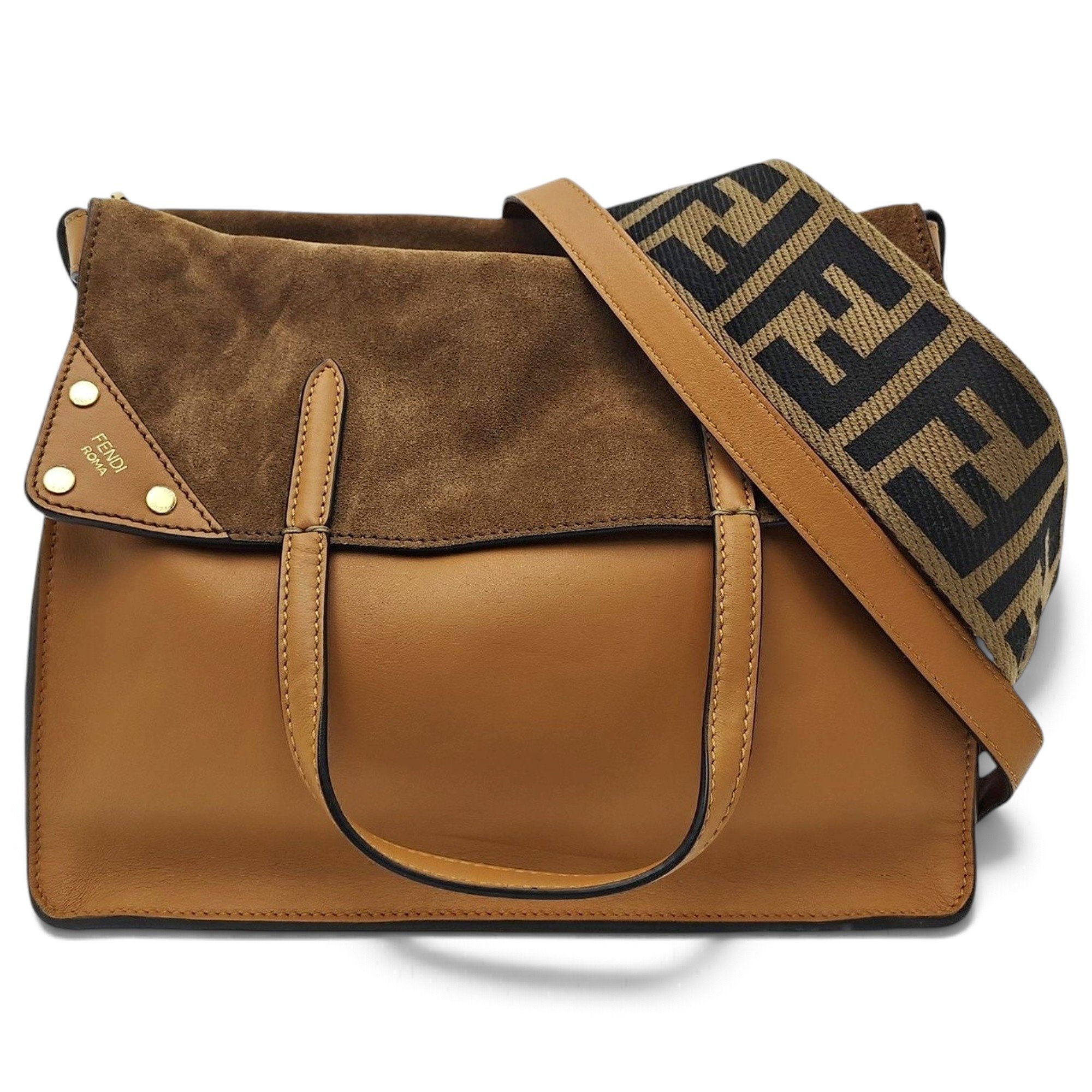 Flip leather handbag