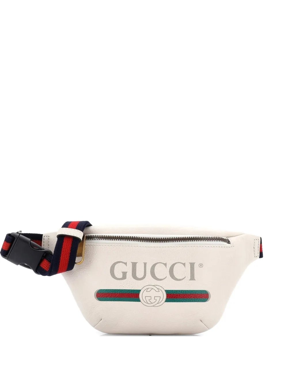 Logo Printed Leather Small belt bag