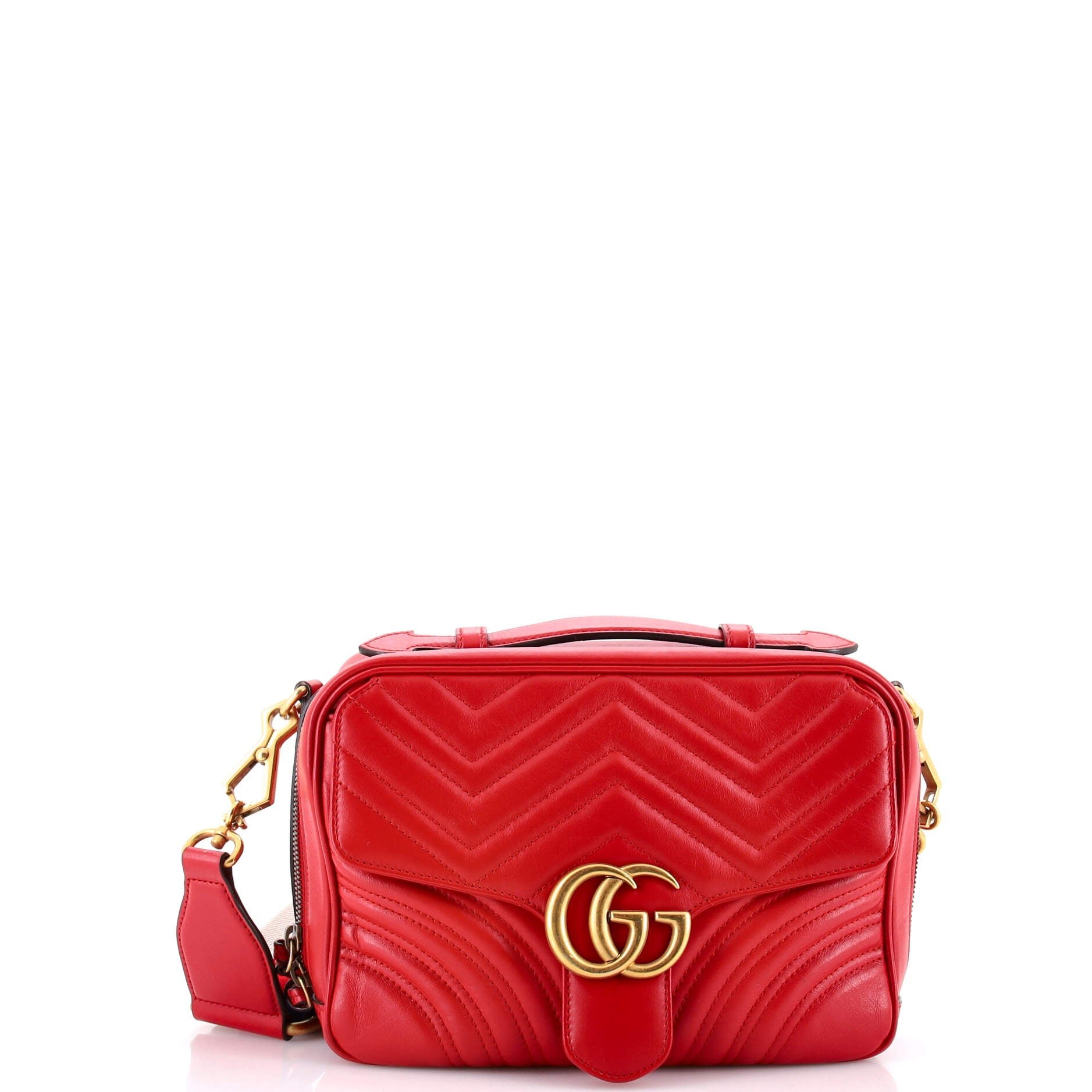 GG Marmont Zip Around Camera Bag Matelasse Leather Small