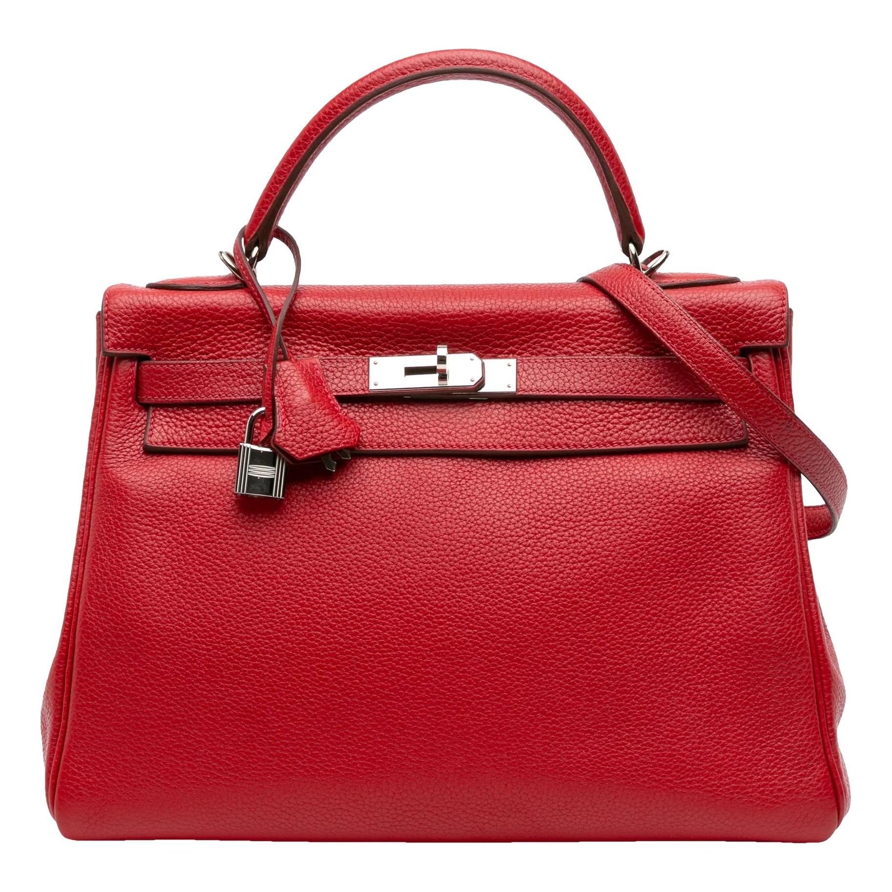 Hermes Kelly 32 Handbag Rouge Casaque Togo Leather 2013