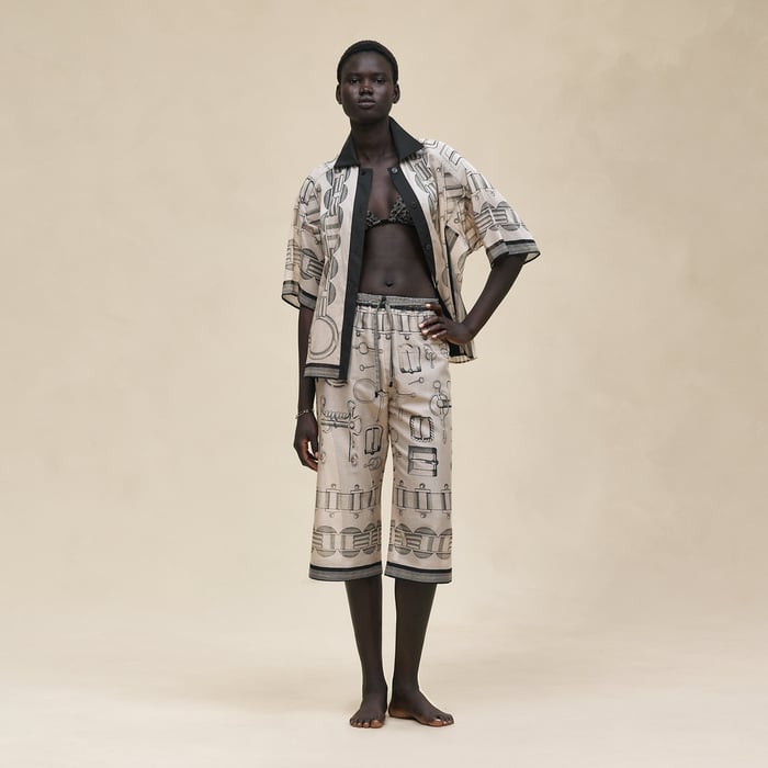 Beige Pierre d'Istrie "Cahier Du Colporteur" Beach Pants