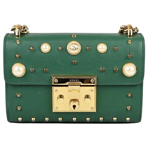Padlock leather handbag
