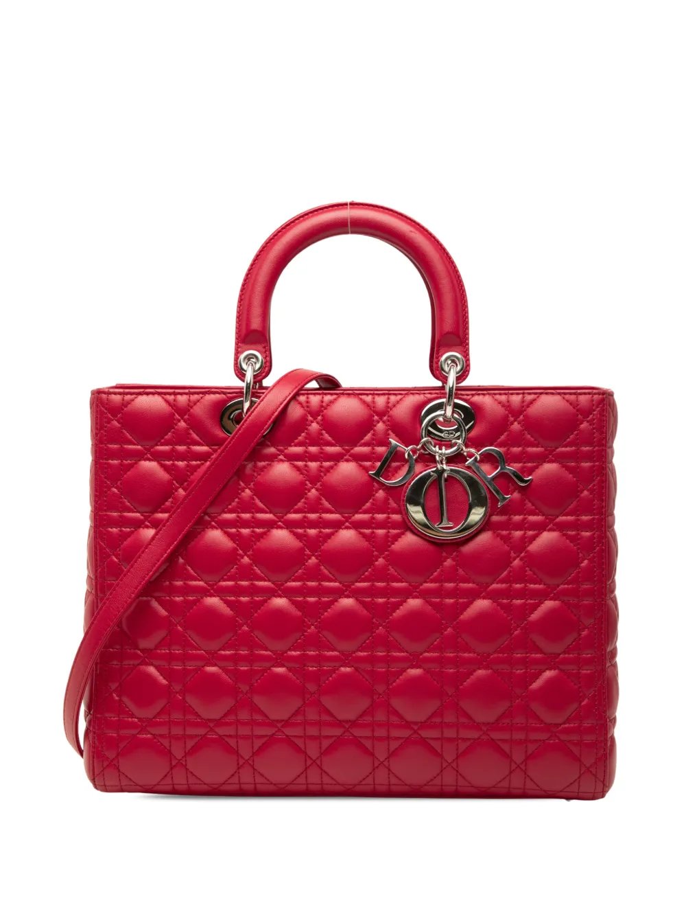 2012 Large Lambskin Cannage Lady Dior satchel