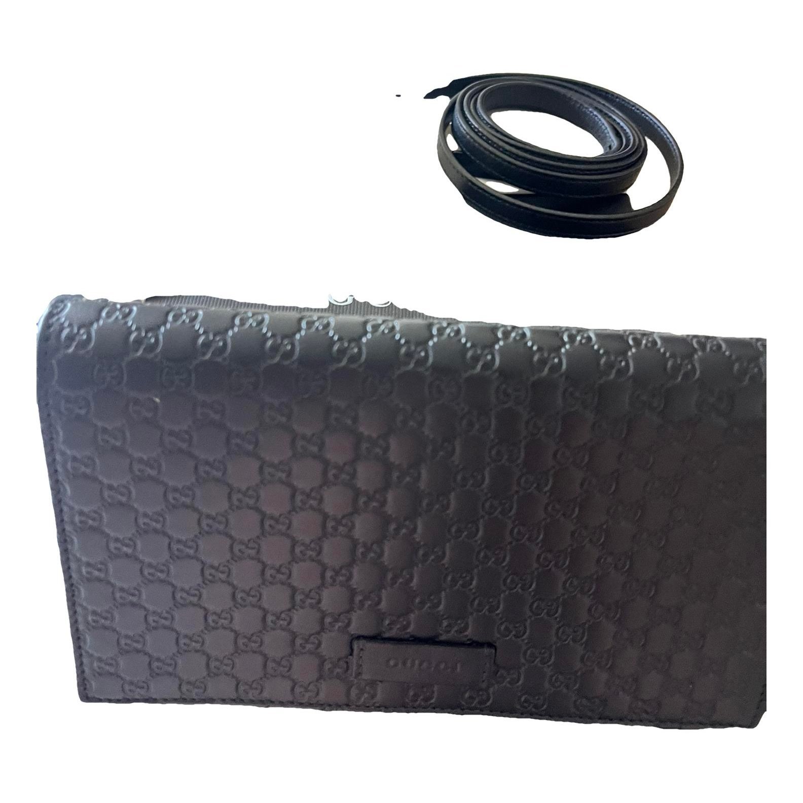 Leather clutch bag