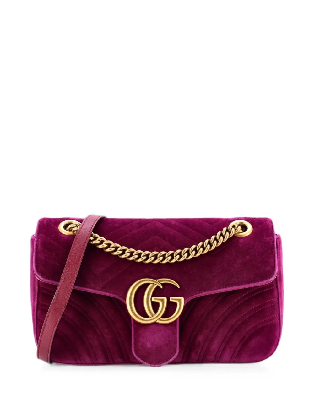 GG Marmont Flap Bag Matelasse Velvet Small shoulder bag