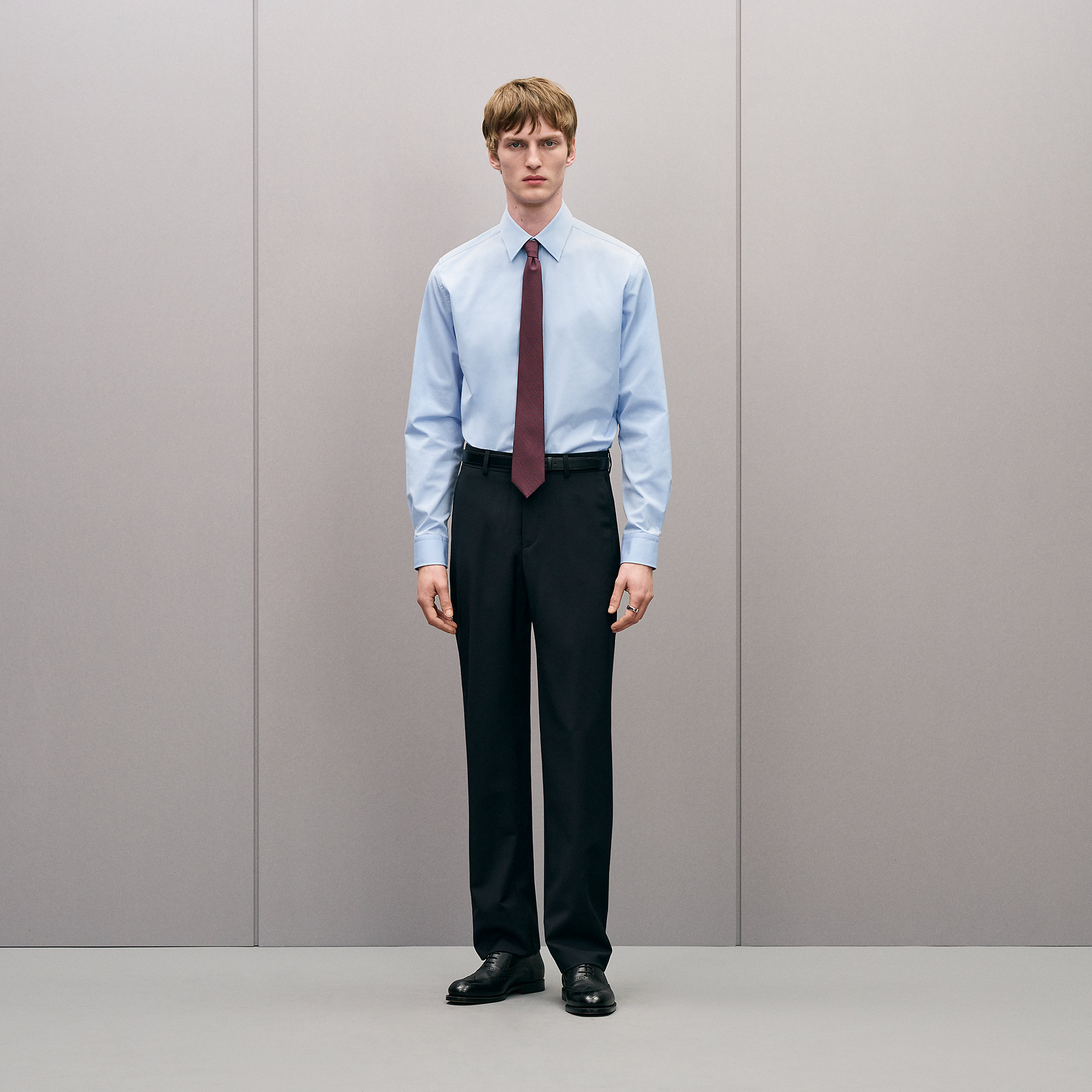 Fitted shirt with Faubourg collar