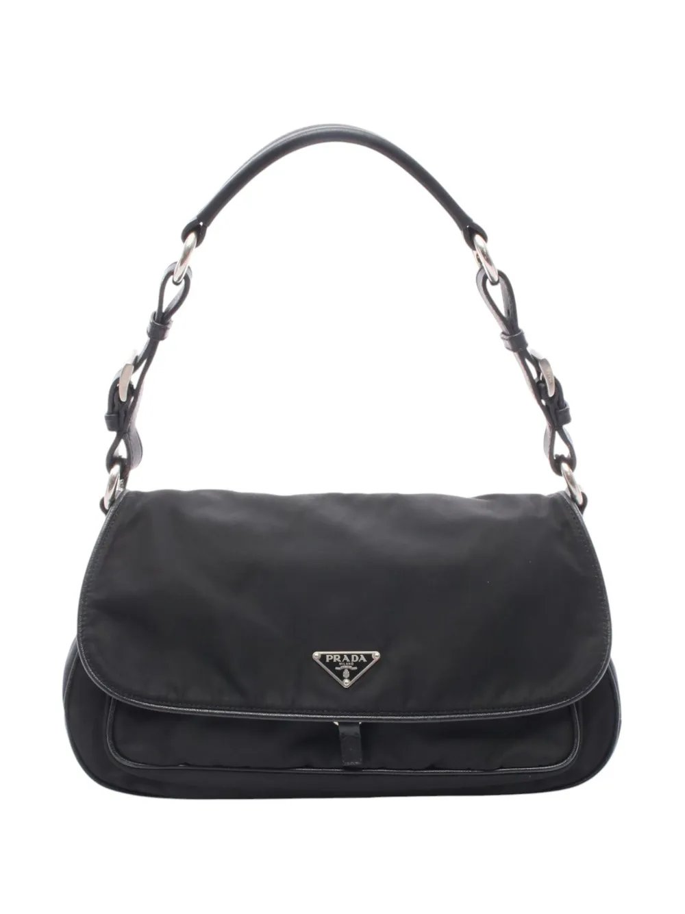 Prada 1990-2000 Saffiano Trimmed Tessuto shoulder bag