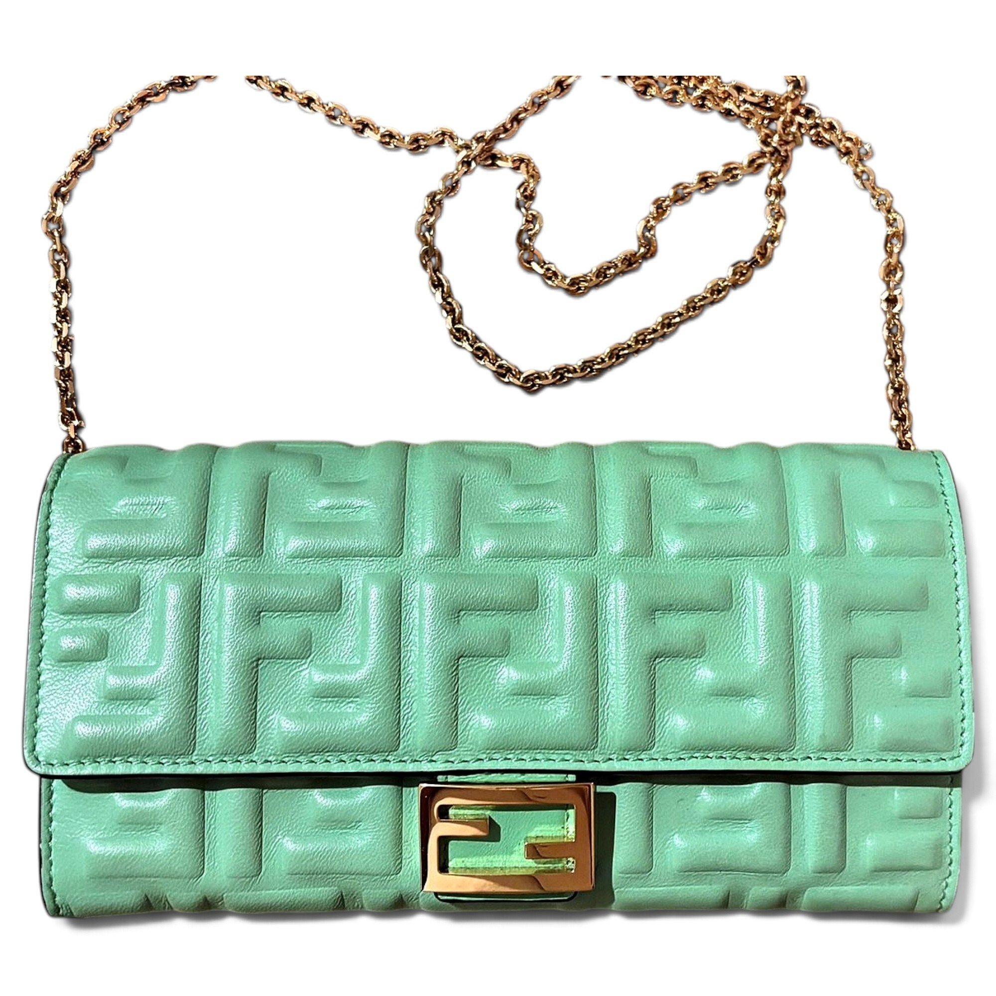 Baguette leather clutch bag